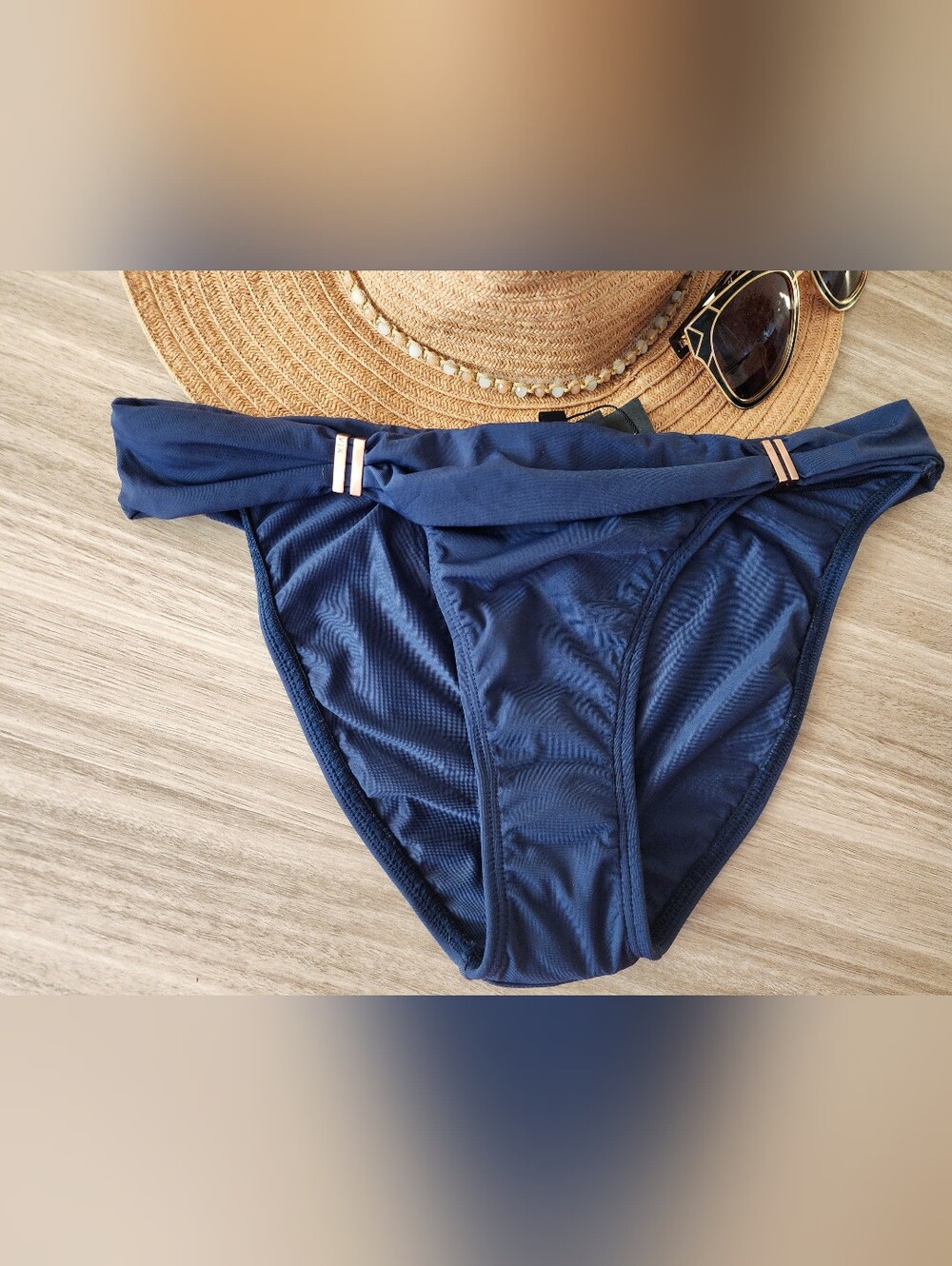 Navy Twist Bikini Bottom - Women's Swimwear